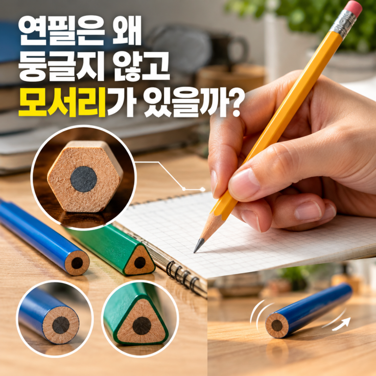 연필은 왜 둥글지 않고 모서리가 있을까?